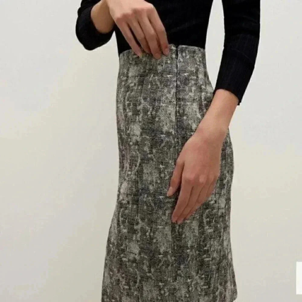MM Lafleur noho crackle pencil skirt 2 black cream